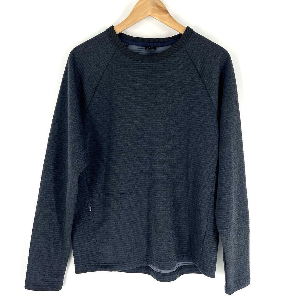 REI Coop Shirt Size Medium Mens Navy Crew Sweatshirt Pullover Long Way Home Rib